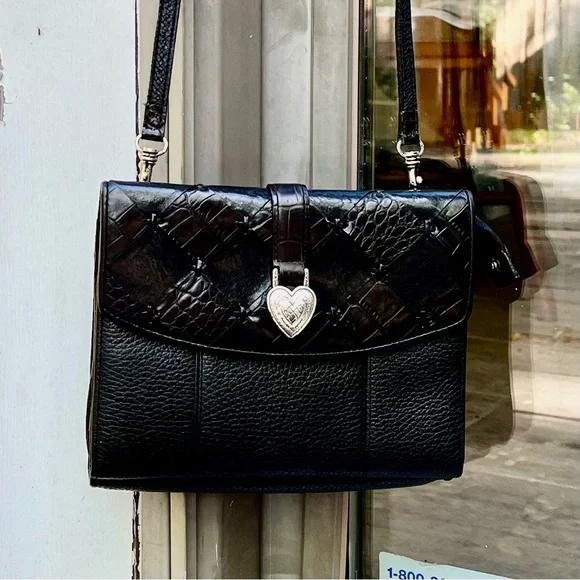 Vintage black leather Brighton cross body bag - Picture 1 of 13